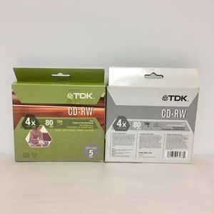 Set of 2 TDK CD-RW 80 Min 700 MB With Slim Cases🌸